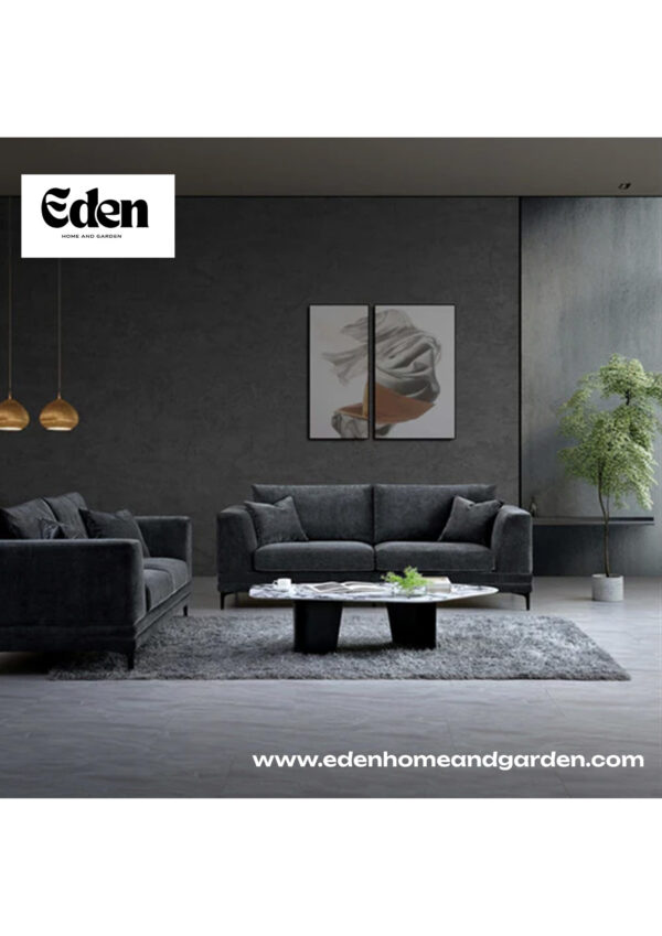 Aluxo Lenox Sofa Range in Steel Velvet