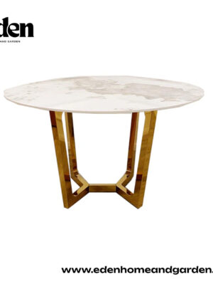 Lucien Gold 1.2 Round Dining Table with Sintered Stone Top