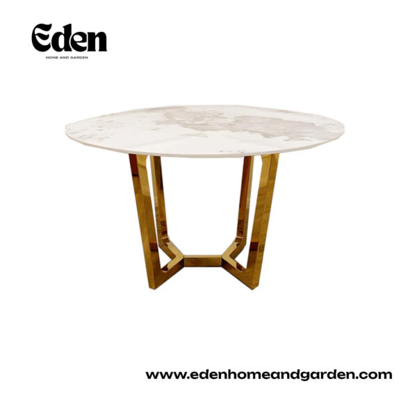 Lucien Gold 1.2 Round Dining Table with Sintered Stone Top
