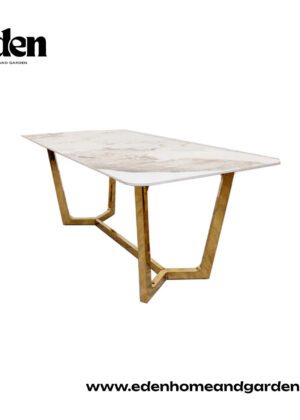 Lucien 1.8 Gold Dining Table with Pandora Gold Sintered Stone Top
