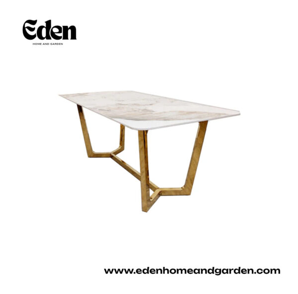 Lucien 1.8 Gold Dining Table with Pandora Gold Sintered Stone Top