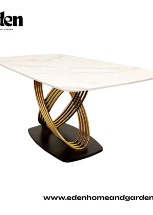 Orion Gold 1.8 Dining Table with Polar White Sintered Stone Top