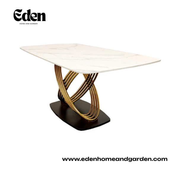 Orion Gold 1.8 Dining Table with Polar White Sintered Stone Top