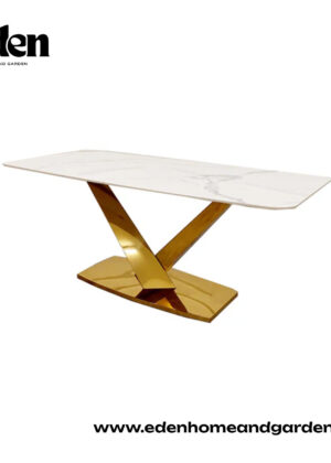 Valeo Gold 1.8 Dining Table with Polar White Sintered Stone Top