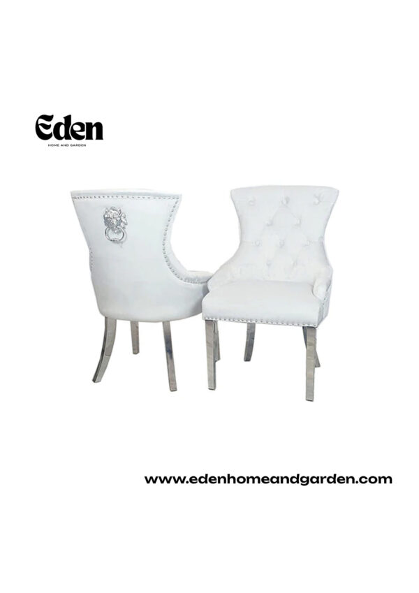 Megan Dining Chair ALL COLOURS Plain Back/Lion Knocker