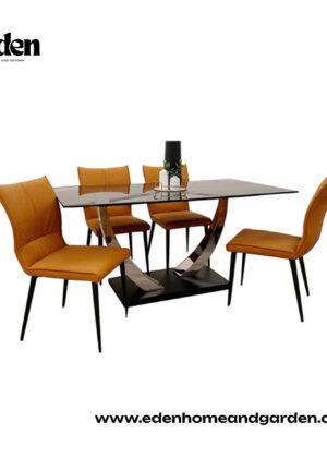 Venus Dining Table with 4 Flora Chairs