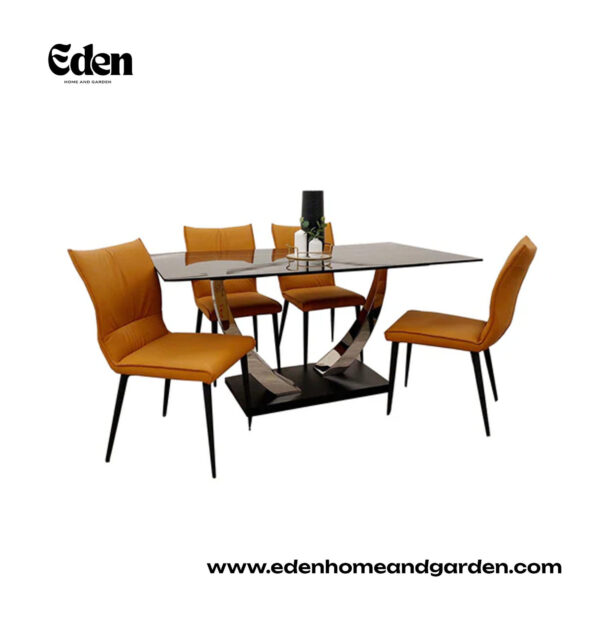 Venus Dining Table with 4 Flora Chairs