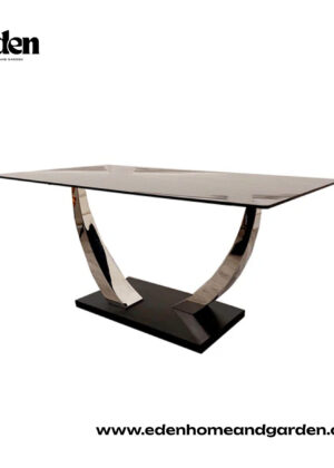 Venus 1.6 Chrome Dining Table with Black Sintered Stone Top