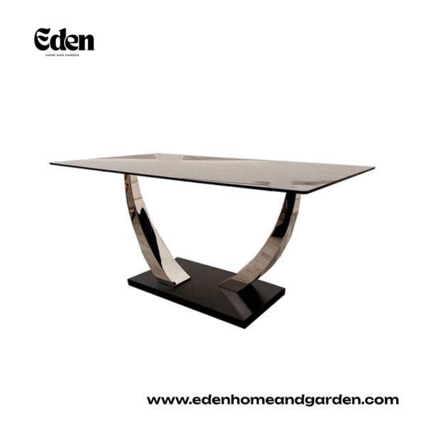Venus 1.6 Chrome Dining Table with Black Sintered Stone Top
