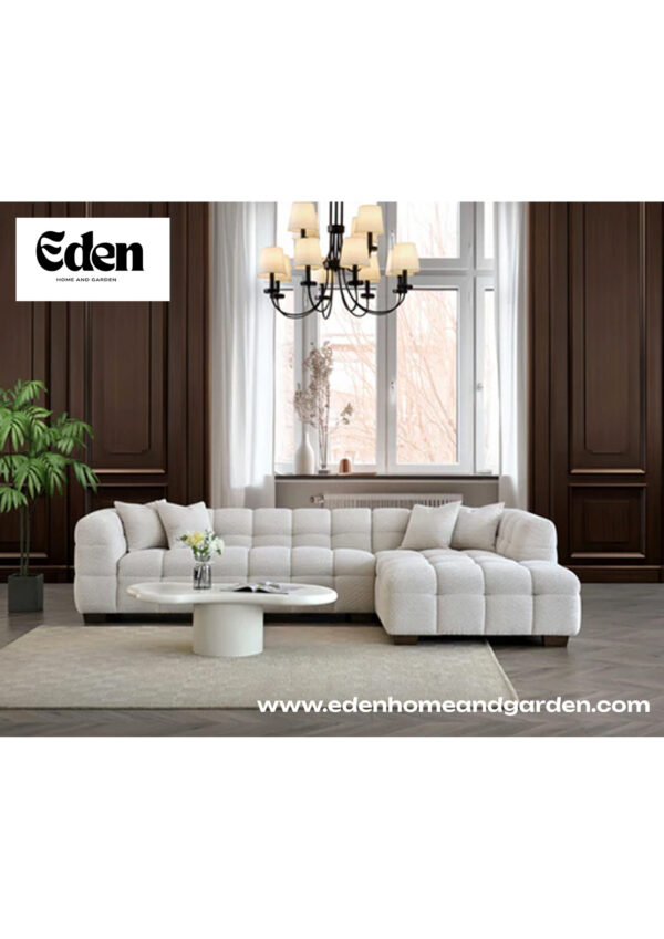 Aluxo Tribeca Right Hand Corner Group in Oatmeal Boucle Fabric