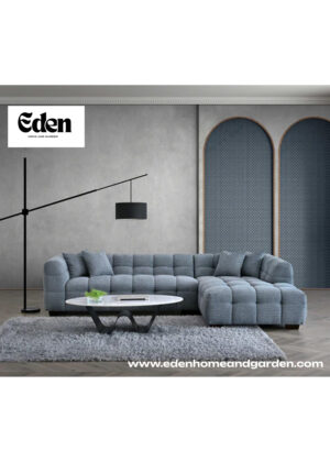Aluxo Tribeca Corner Group in Iron Boucle Fabric