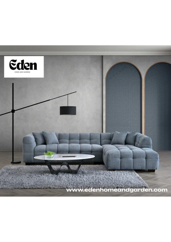Aluxo Tribeca Corner Group in Iron Boucle Fabric