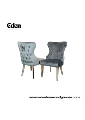 Chelsea Dining Chair ALL COLOURS with Lion Knocker & Buttoned Back