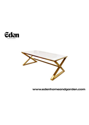 Zion Gold Coffee Table with Polar White Sintered Top