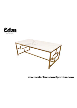 Geo Gold Coffee Table with Polar White Sintered Top