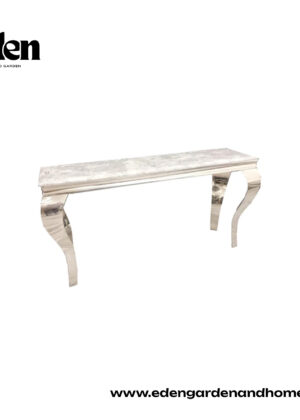 Stella Chrome Console Table with Stomach Ash Grey Sintered Top