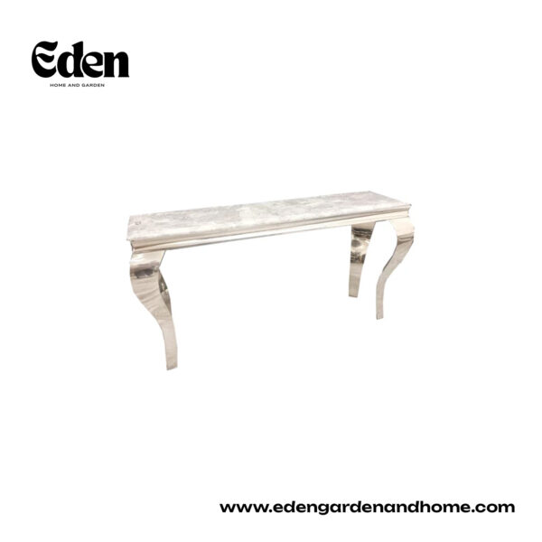 Stella Chrome Console Table with Stomach Ash Grey Sintered Top