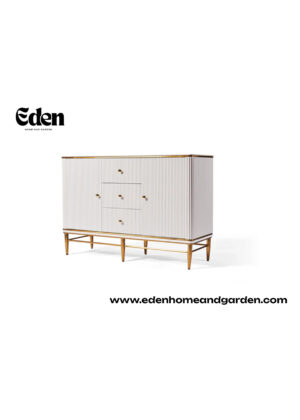 Edena Ribbed Furniture - White & Gold