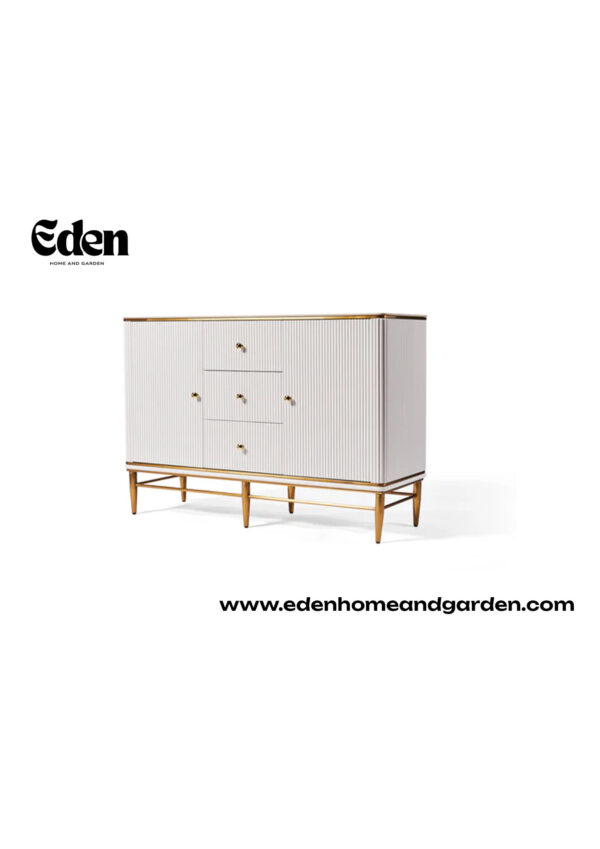 Edena Ribbed Furniture - White & Gold