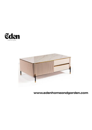Bella Ribbed Furniture - White & Gold