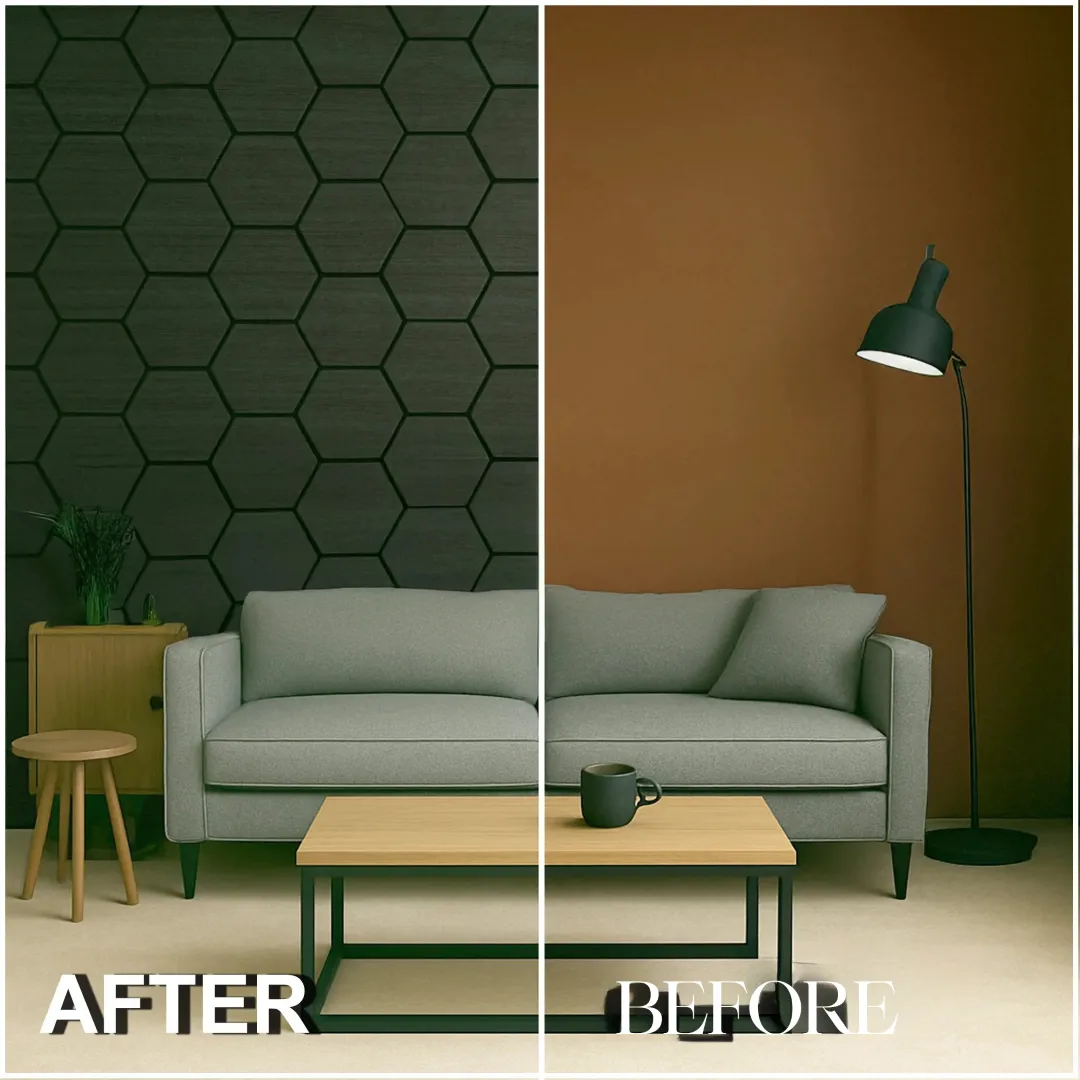 Oak Acoustic Hexagon Wall Panels - 70cm x 60cm (4 Pack) - Image 7