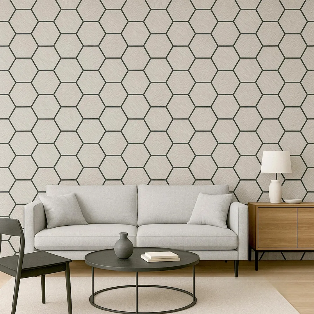 Grey Oak Acoustic Hexagon Wall Panels - 70cm x 60cm (4 Pack) - Image 4