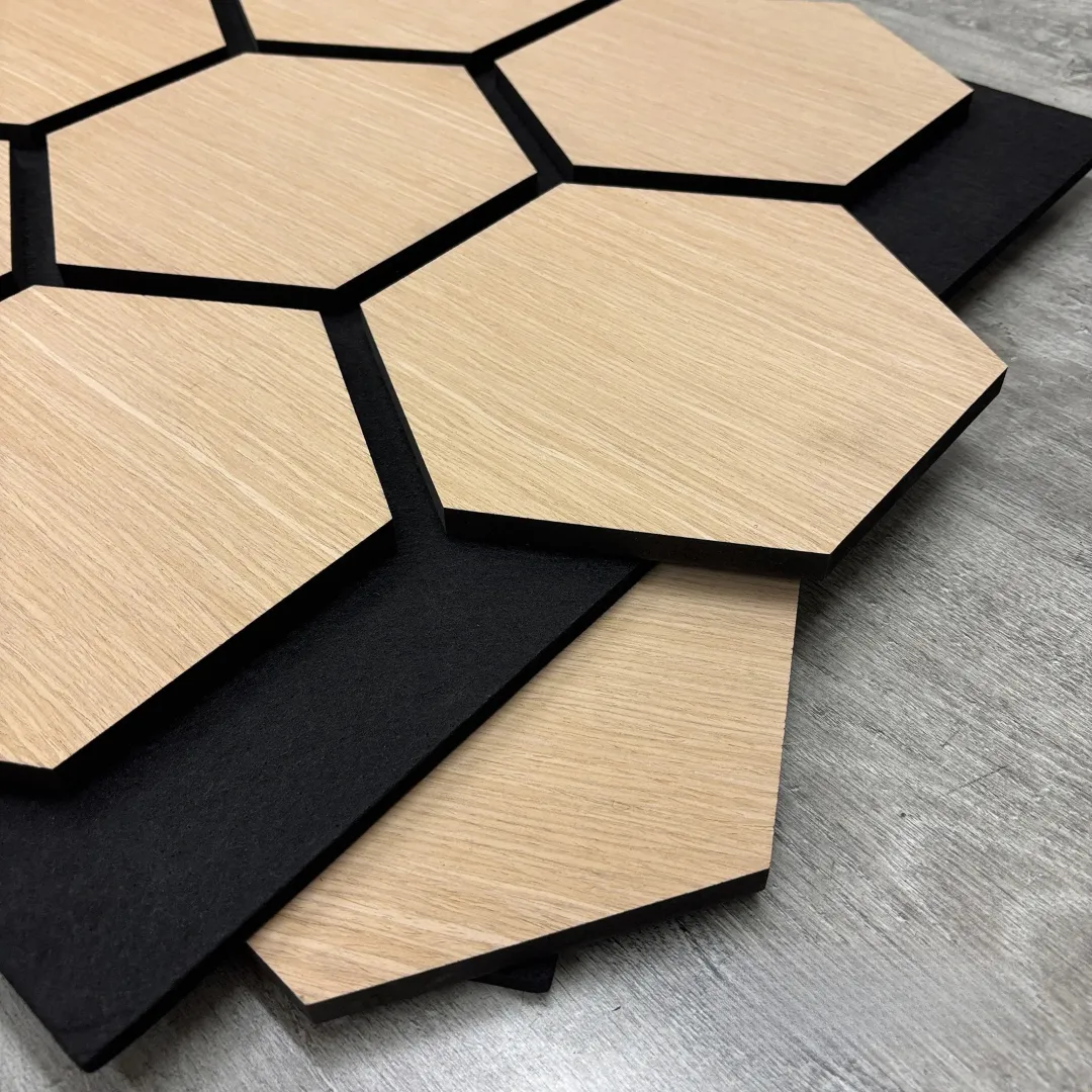 Oak Acoustic Hexagon Wall Panels - 70cm x 60cm (4 Pack) - Image 4