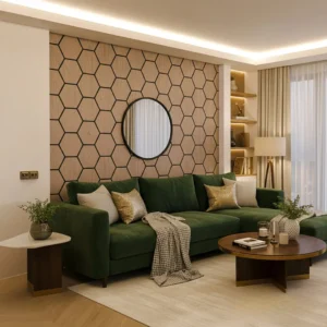 Walnut Acoustic Hexagon Wall Panels - 70cm x 60cm (4 Pack)