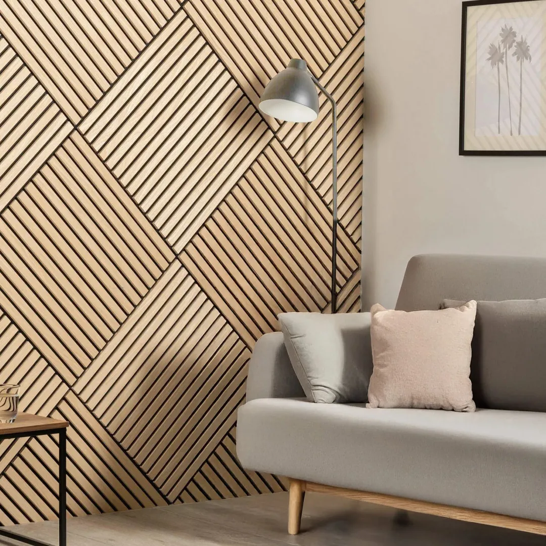 Acoustic Square Wall Panels 60cm x 60cm (4 Pack) - Oak