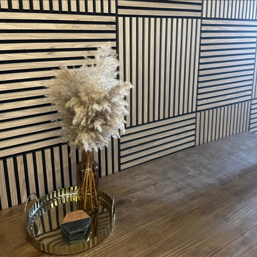 Acoustic Square Wall Panels 60cm x 60cm (4 Pack) - Walnut - Image 2