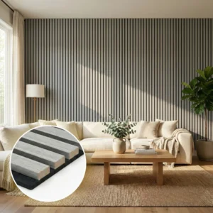 Premium 3-Sided Wood Veneer Grey Oak Wall Panels - 240cm x 32cm (Set Of 2)