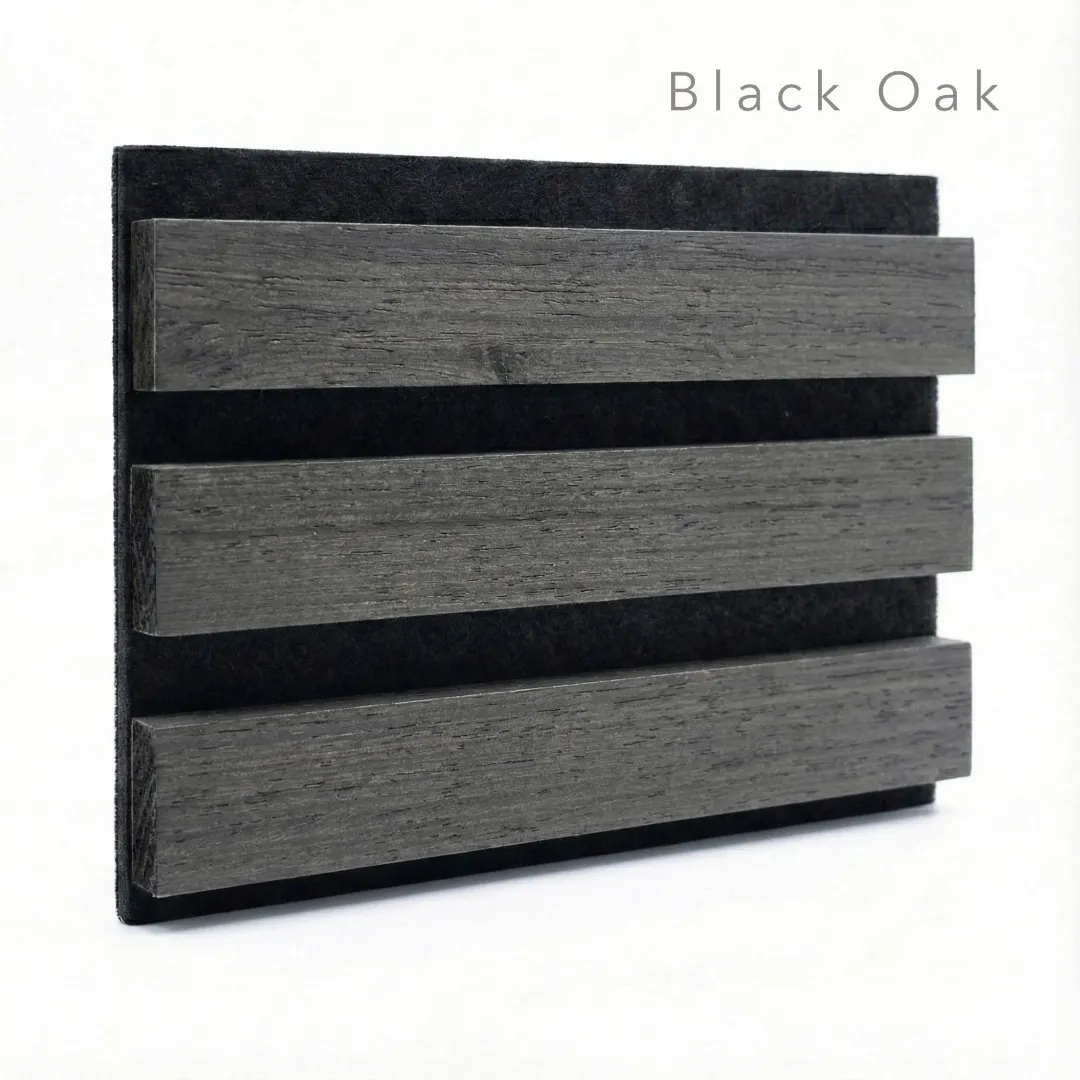 Premium 3-Sided Wood Veneer Black Oak Wall Panels - 240cm x 32cm (Set Of 2) - Image 3