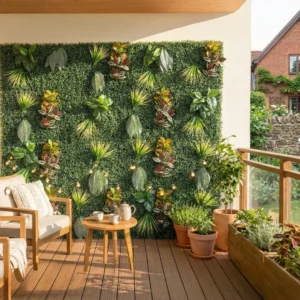 Meadow Wild Verde Artificial Green Wall Backdrop Panel 50cm x 50cm (Set of 4)