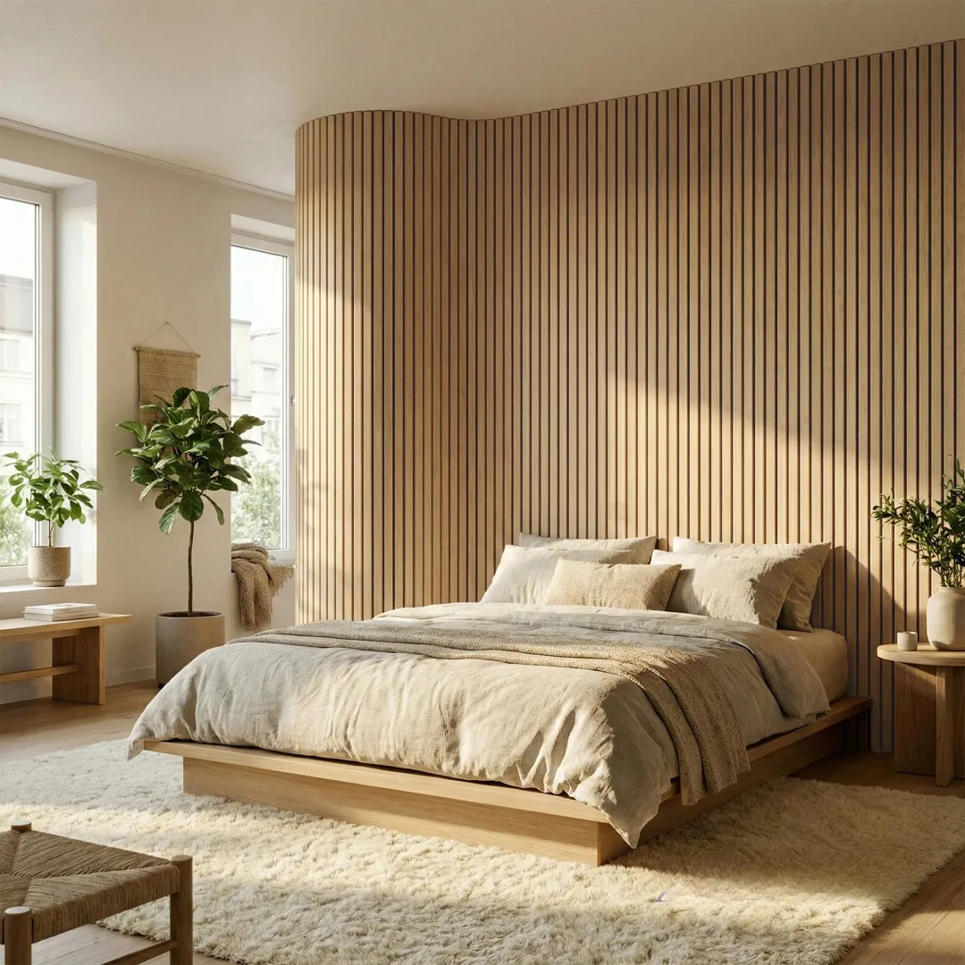 Flex Oak Slatted Wall Panel | Flexible Wood Slats 240cm x 60cm (Set of 2)