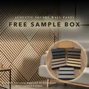 FREE SAMPLE - Acoustic Square Slatted Wall Panel | Choose Up to 5 Colours