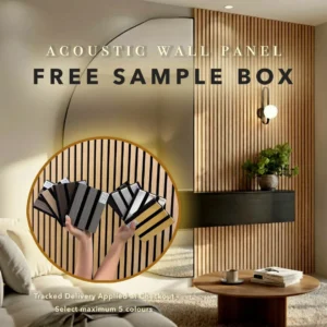 FREE SAMPLE – Premium 3-Sided Acoustic Slatted Wall Panel | Choose Up to 5 Colours
