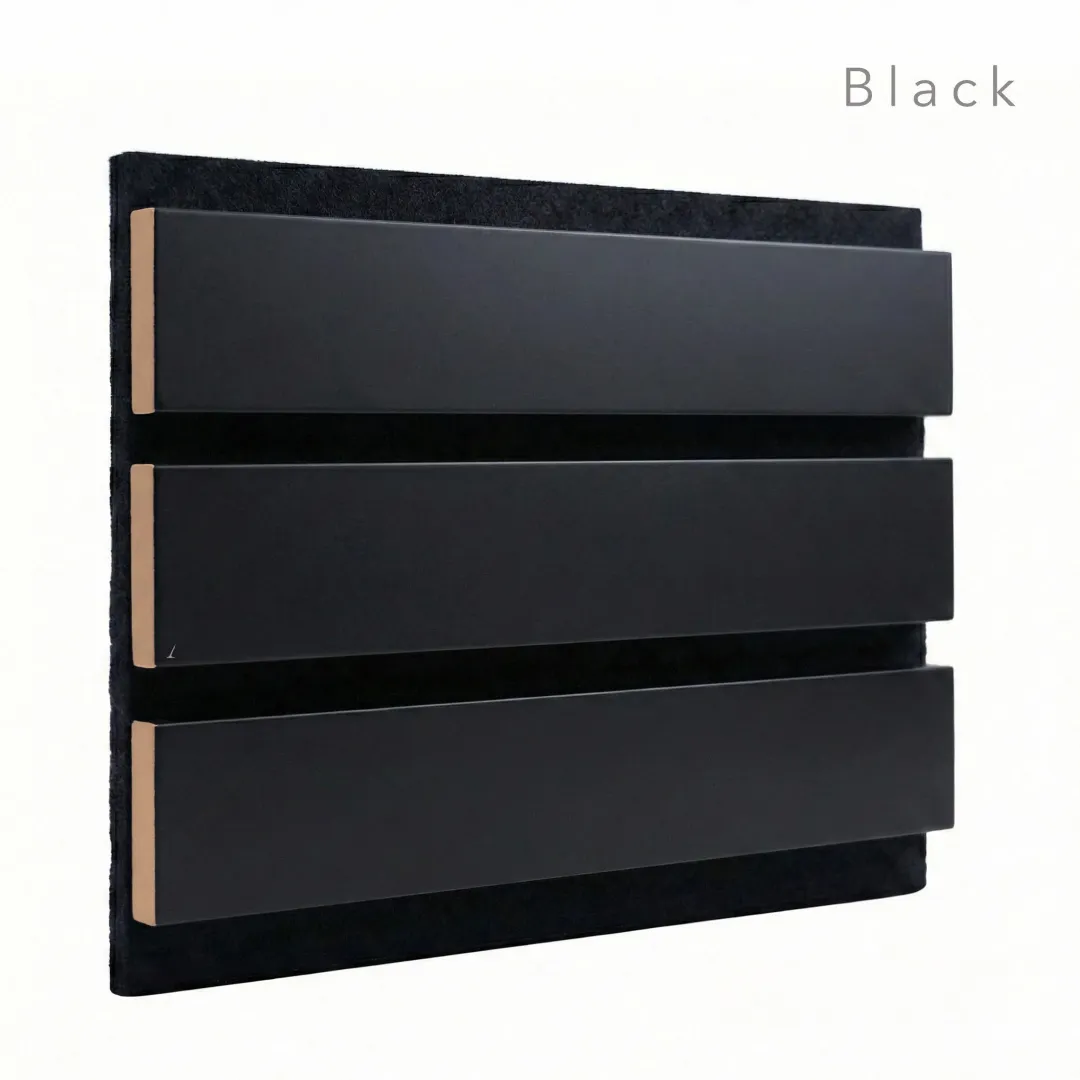 Black Coloured WIDE SLAT Wall Panel | 3-Sided Wrap Design 240cm x 30cm (Set of 2) - Image 3