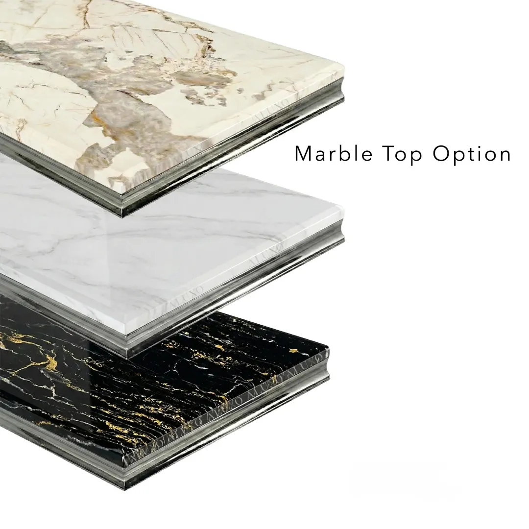 Lorens 200cm Marble Dining Table with Chrome 4-Leg Base – Cream | White | Black&Gold - Image 9