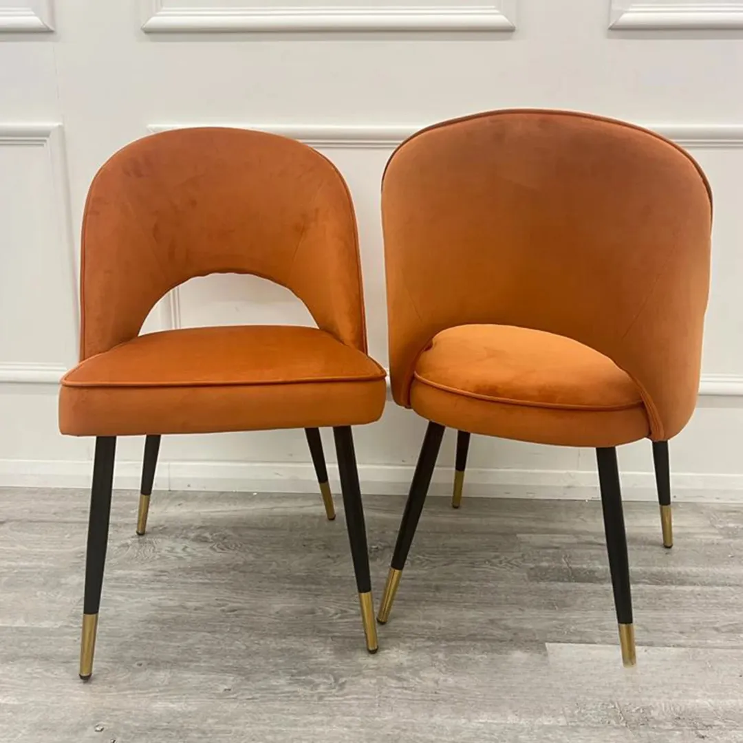 Vittoria 1.8m Slimline Gold Dining Set – White Sintered Stone Table with 4/6/8 Bjorn Velvet Chairs - Image 2