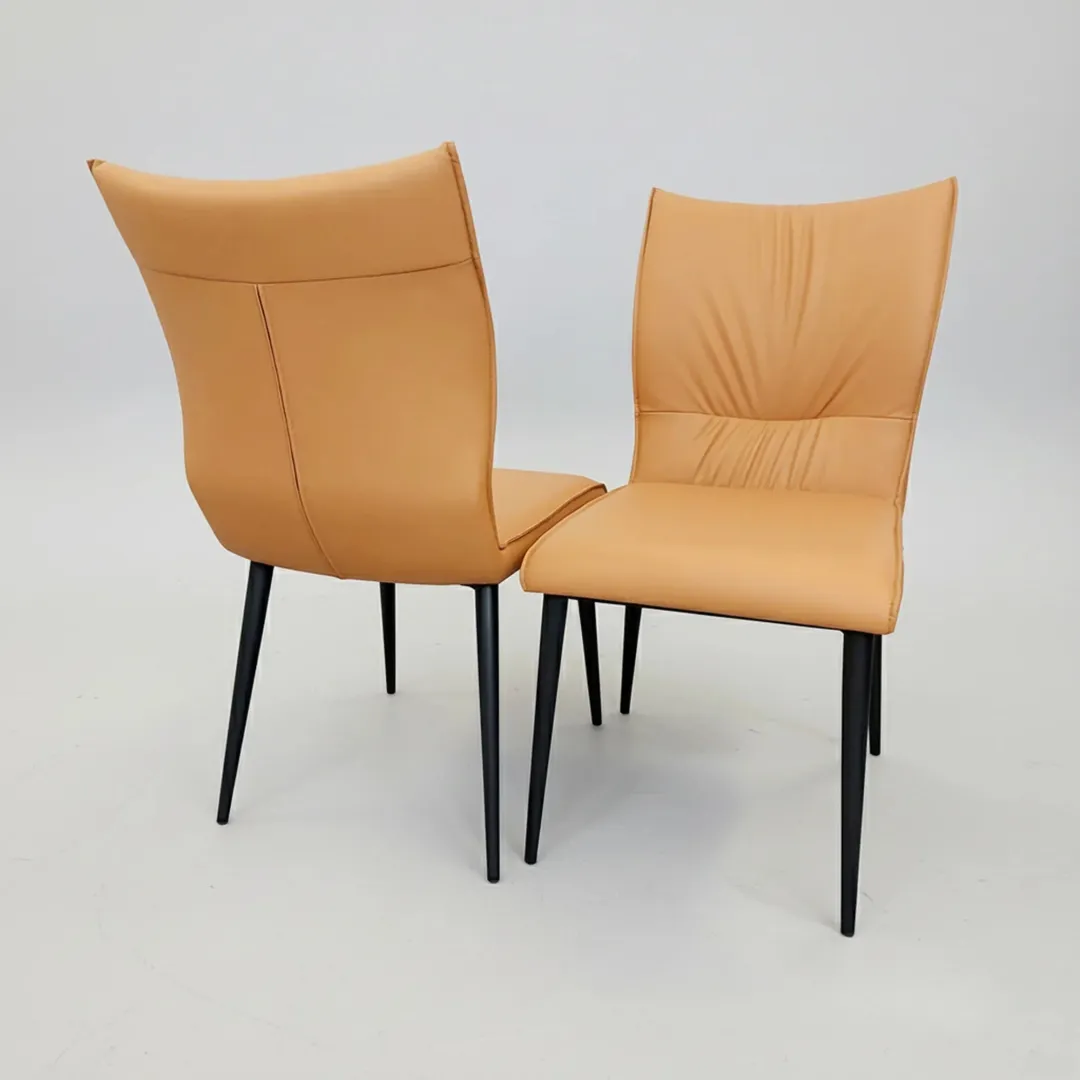 Arvid 1.6m Black Sintered Stone Dining Table with V/X Base & 4/6 Tan Folke Leather Chairs - Image 5