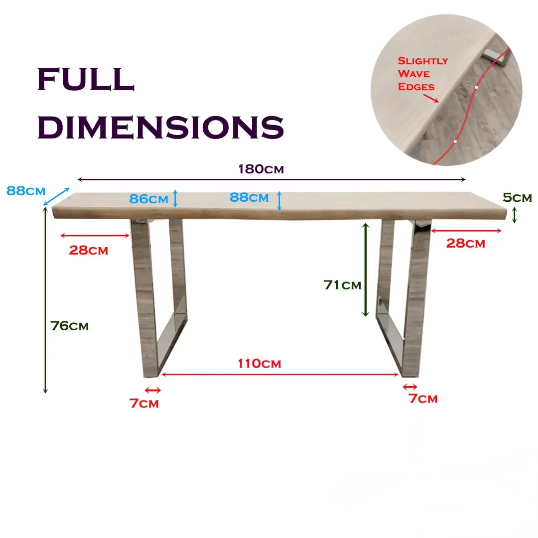 Ivar 1.8m Slimline Chrome Dining Set – Solid Pine Wood Table with 4 Olivia Velvet Chairs - Image 5