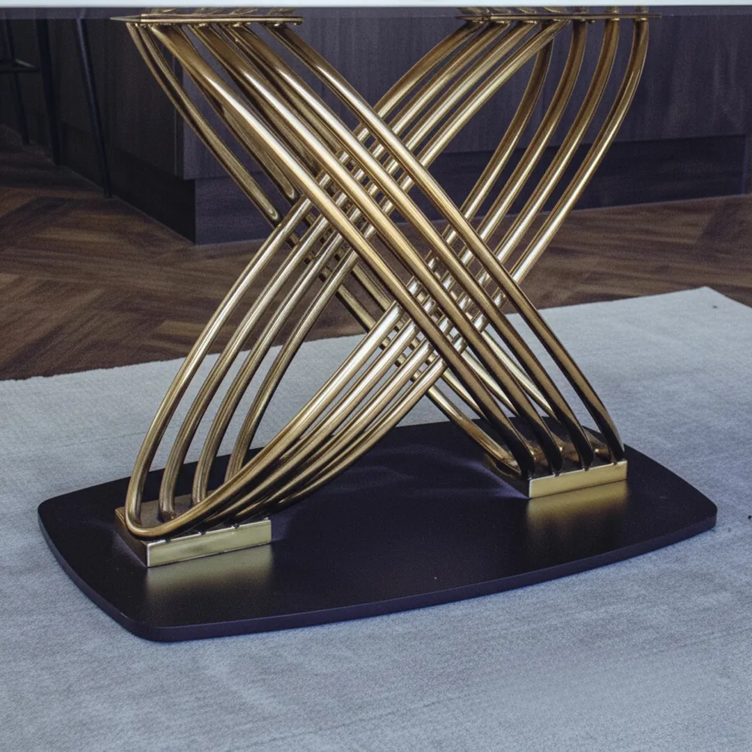 Ostuni 180cm Slimline Oval-Rectangular Dining Table – Polar White Sintered Stone Top - Image 3