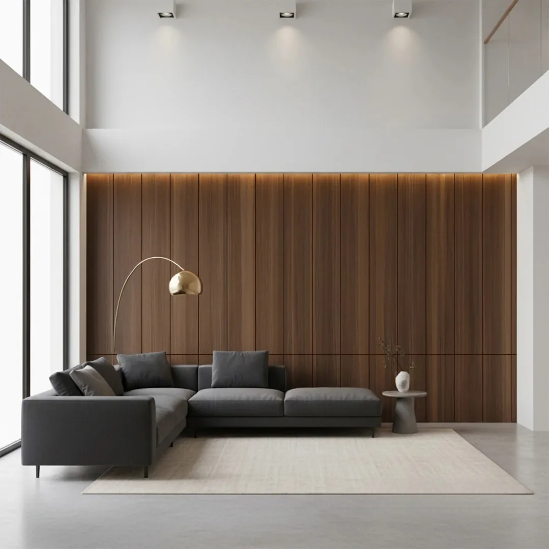 WPC FLAT Decorative Wall Panels 236×40cm (SET of 5) - Walnut (Dark Oak) - Image 3