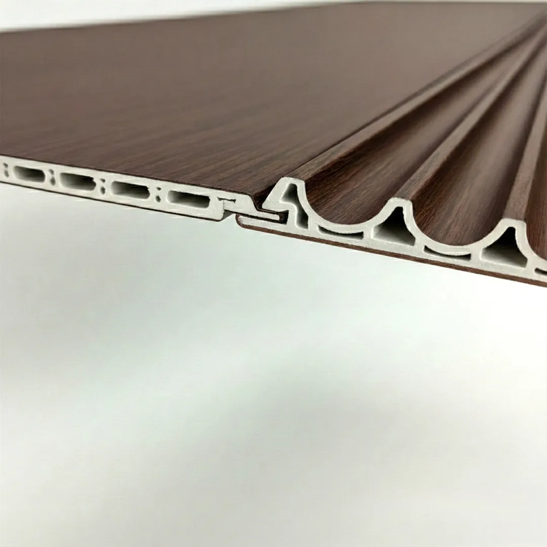 WPC Full Wall Set: 3D Wave & Flat Panels + 4 End Trims - Walnut (Dark Oak) - Image 4