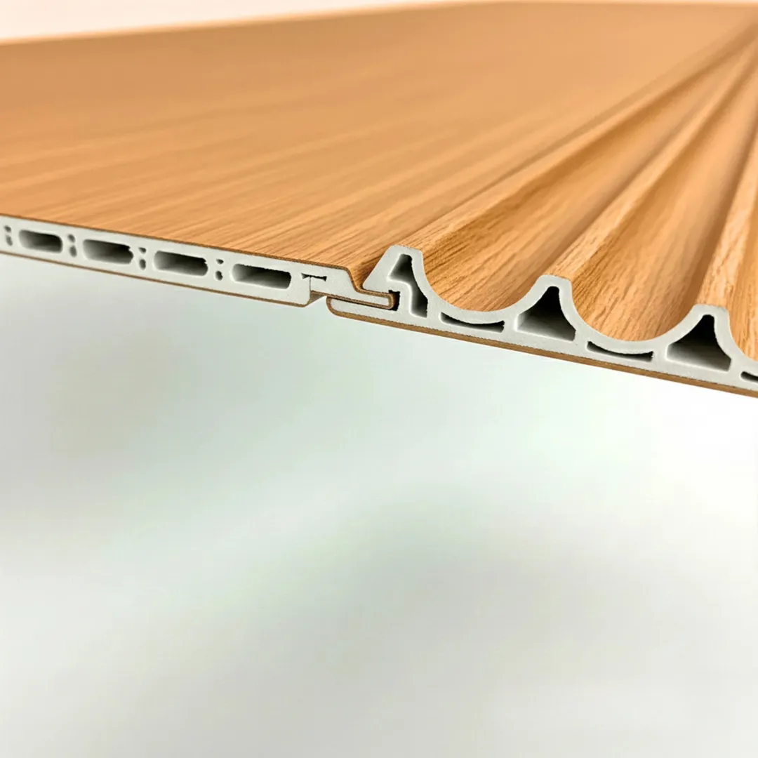 WPC Full Wall Set: 3D Wave & Flat Panels + 4 End Trims - Light Oak - Image 4