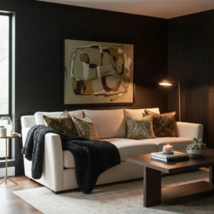 WPC 3D FLUTED Wall Panels 235×16cm (SET of 15) - Black Brushed