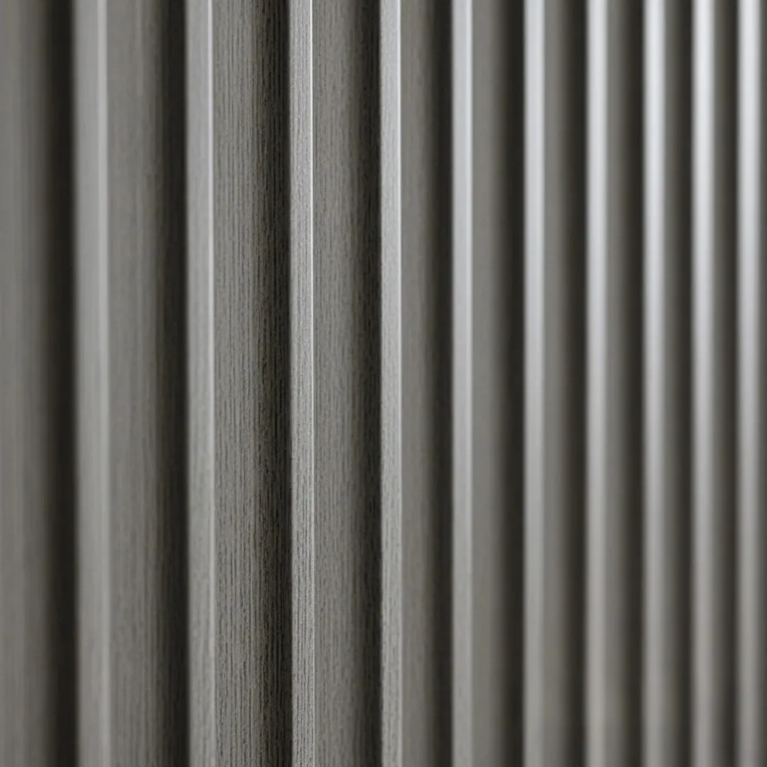 WPC Full Wall Set: 3D Wave & Flat Panels + 4 End Trims - Ash Grey - Image 3