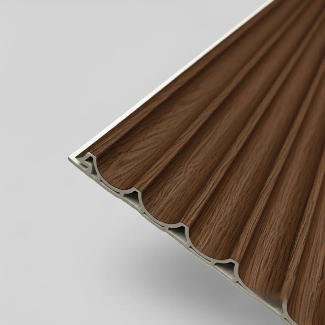 WPC Full Wall Set: 3D Wave & Flat Panels + 4 End Trims - Walnut (Dark Oak) - Image 7