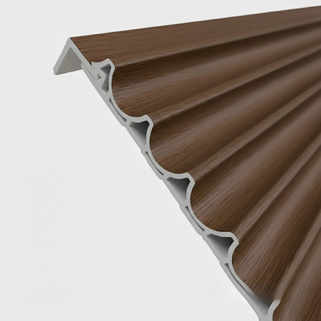 WPC Full Wall Set: 3D Wave & Flat Panels + 4 End Trims - Walnut (Dark Oak) - Image 8