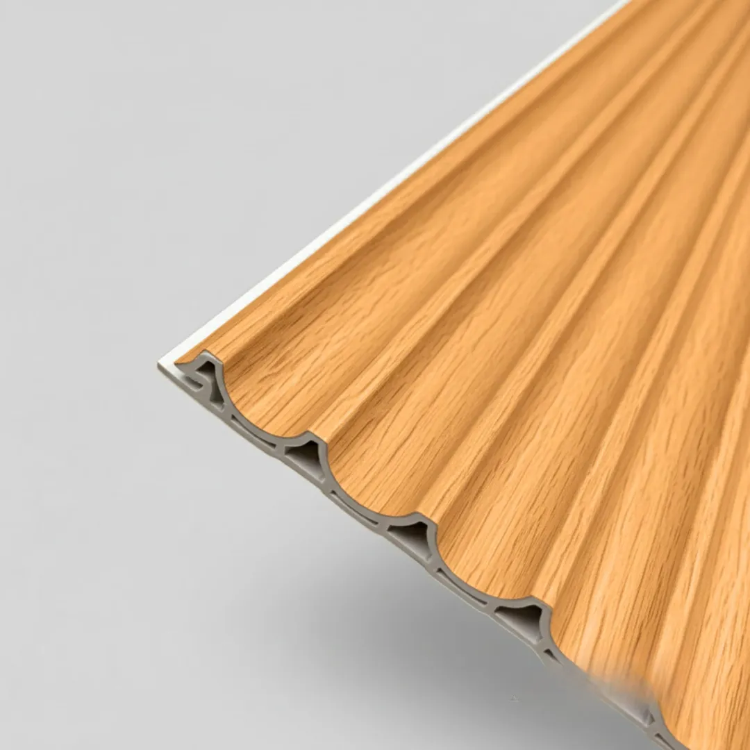 WPC Full Wall Set: 3D Wave & Flat Panels + 4 End Trims - Light Oak - Image 9